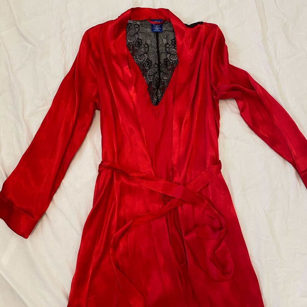 Red silk robe